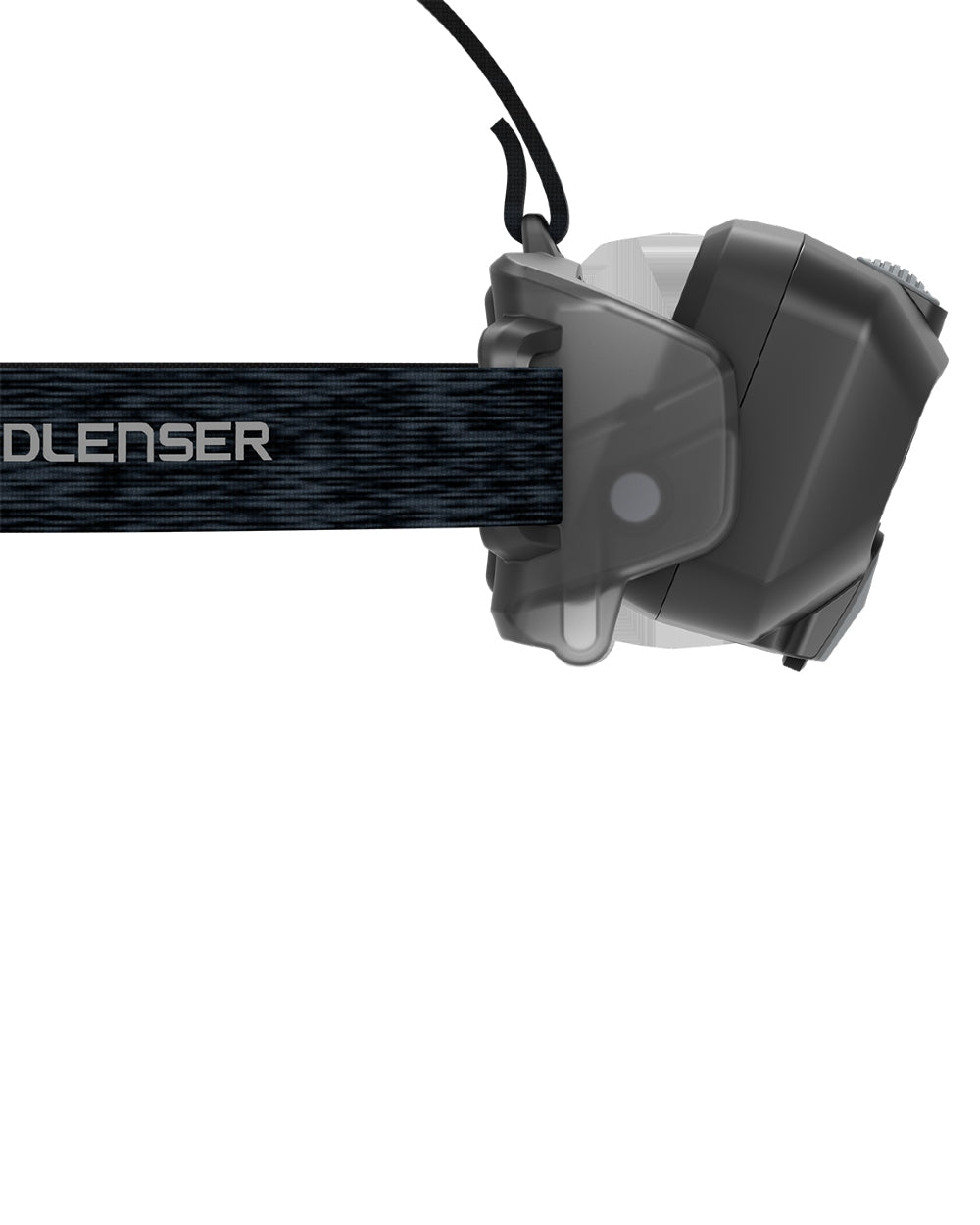 Black coloured Led Lenser HF8R Core Rechargeable Head Torch on white background #colour_black
