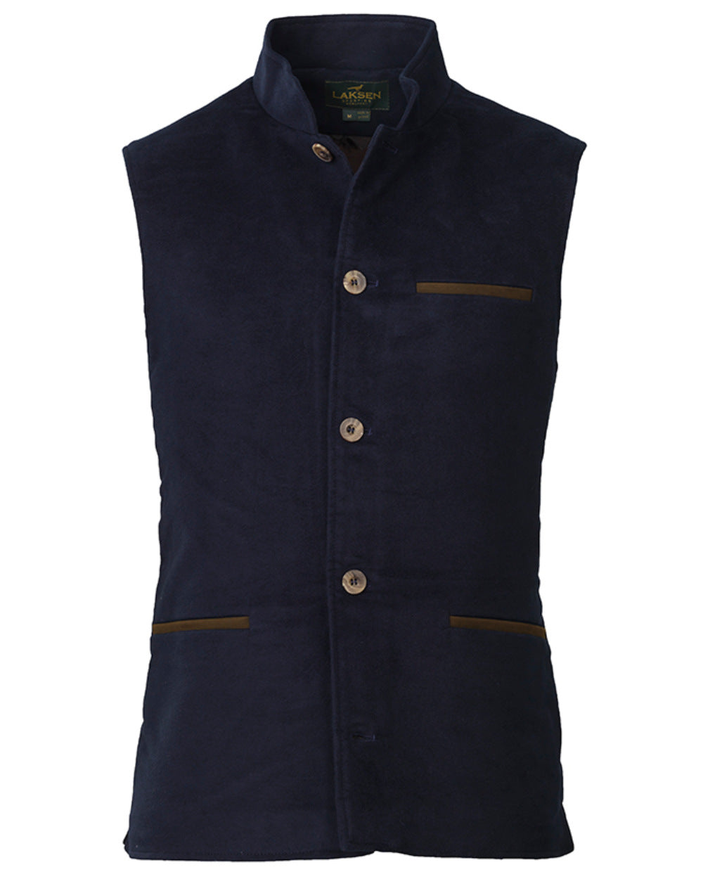 Navy Coloured Laksen Belgravia Fife Vest On A White Background #colour_navy