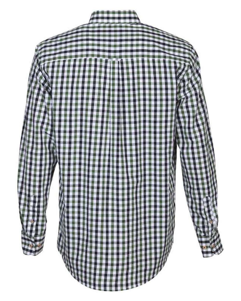 Black Green coloured Percussion Chemise Durance Shirt on white background #colour_black-green