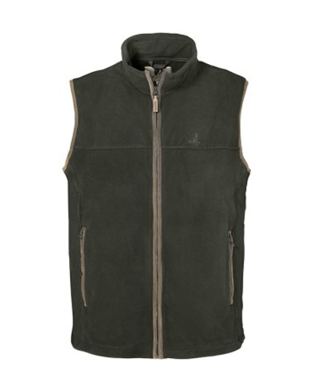Khaki coloured Percussion Childrens Scotland Gilet on white background #colour_khaki