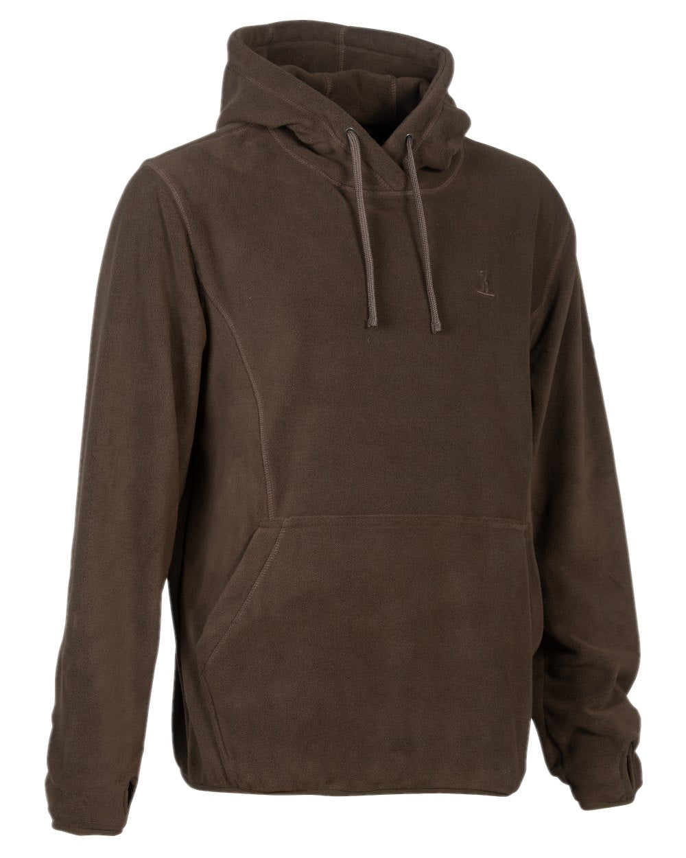 Brown coloured Percussion Fleece Hooded Sweatshirt on white background #colour_brown