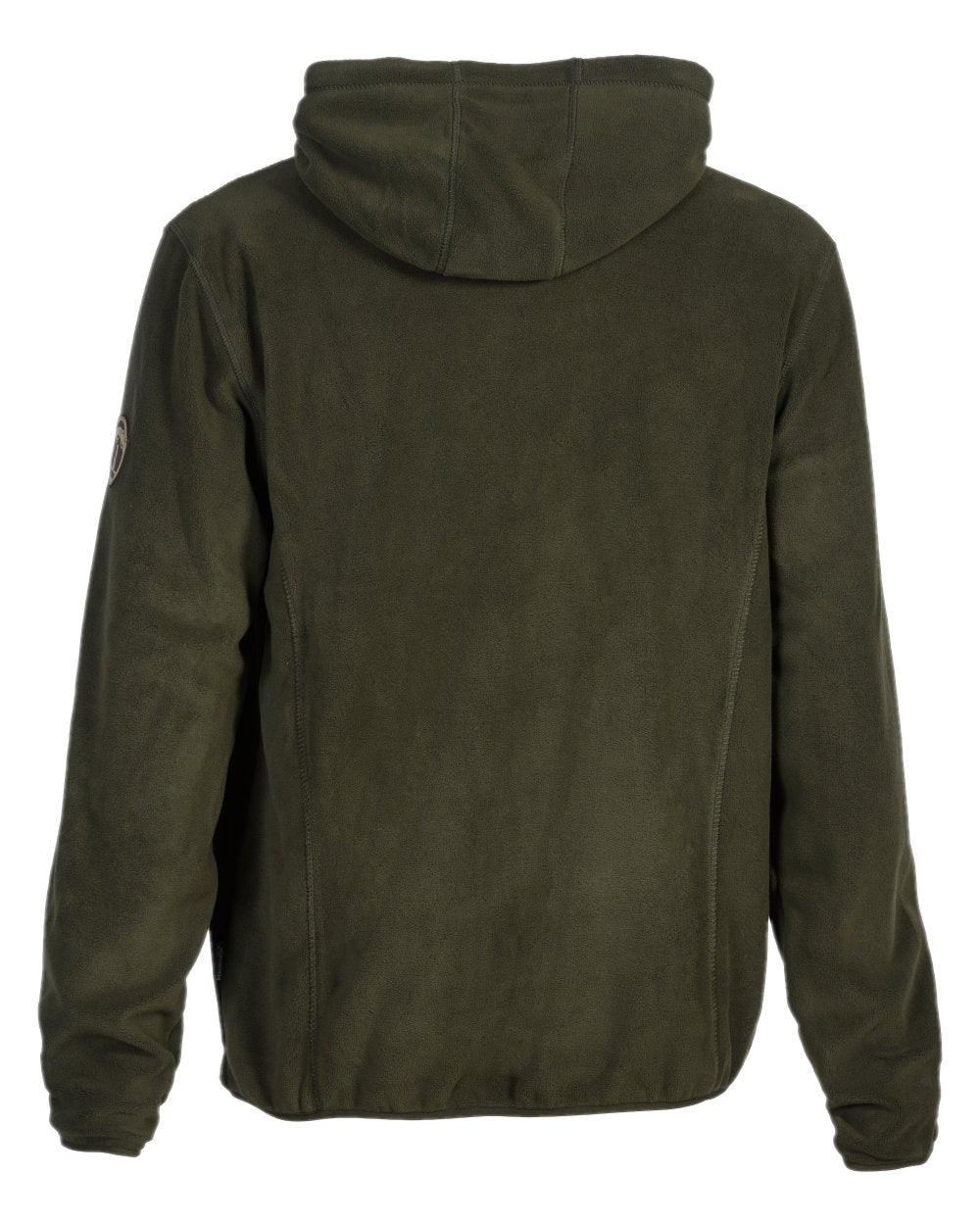 Khaki coloured Percussion Fleece Hooded Sweatshirt on white background #colour_khaki