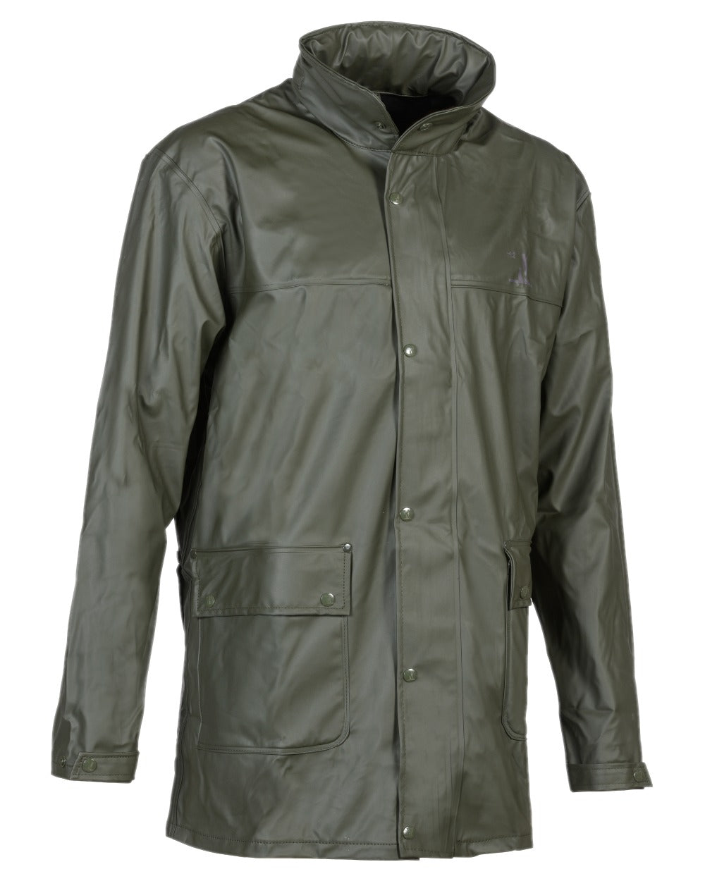 Khaki coloured Percussion Impersoft Hunting Jacket with Game Bag on white background #colour_khaki