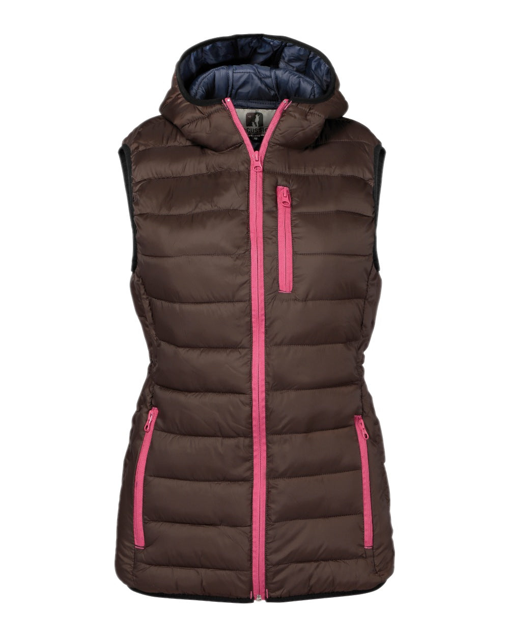 Brown coloured Percussion Ladies Trekking Quilted Gilet on white background #colour_brown
