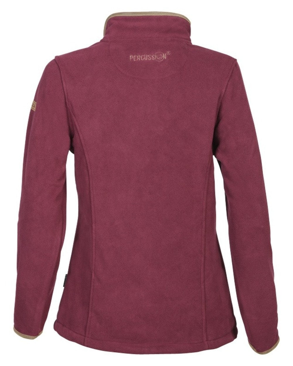Burgundy coloured Percussion Scotland Ladies Fleece Jacket on white background #colour_burgundy