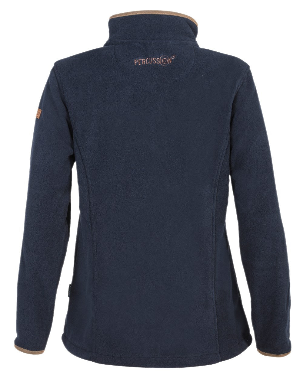 Navy coloured Percussion Scotland Ladies Fleece Jacket on white background #colour_navy