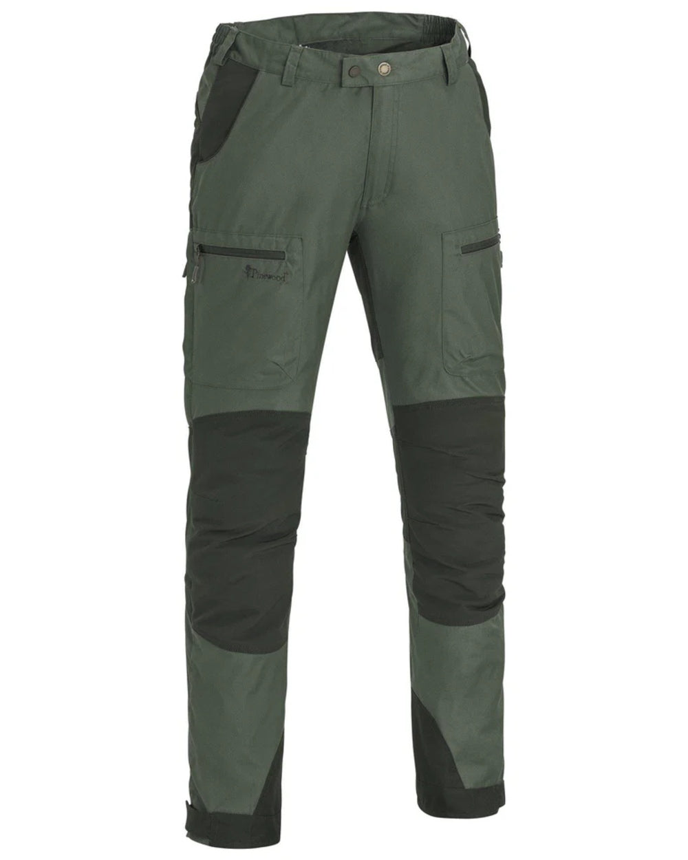 Mid Green Mossgreen coloured Pinewood Childrens Caribou TC Trousers on white background #colour_mid-green-mossgreen