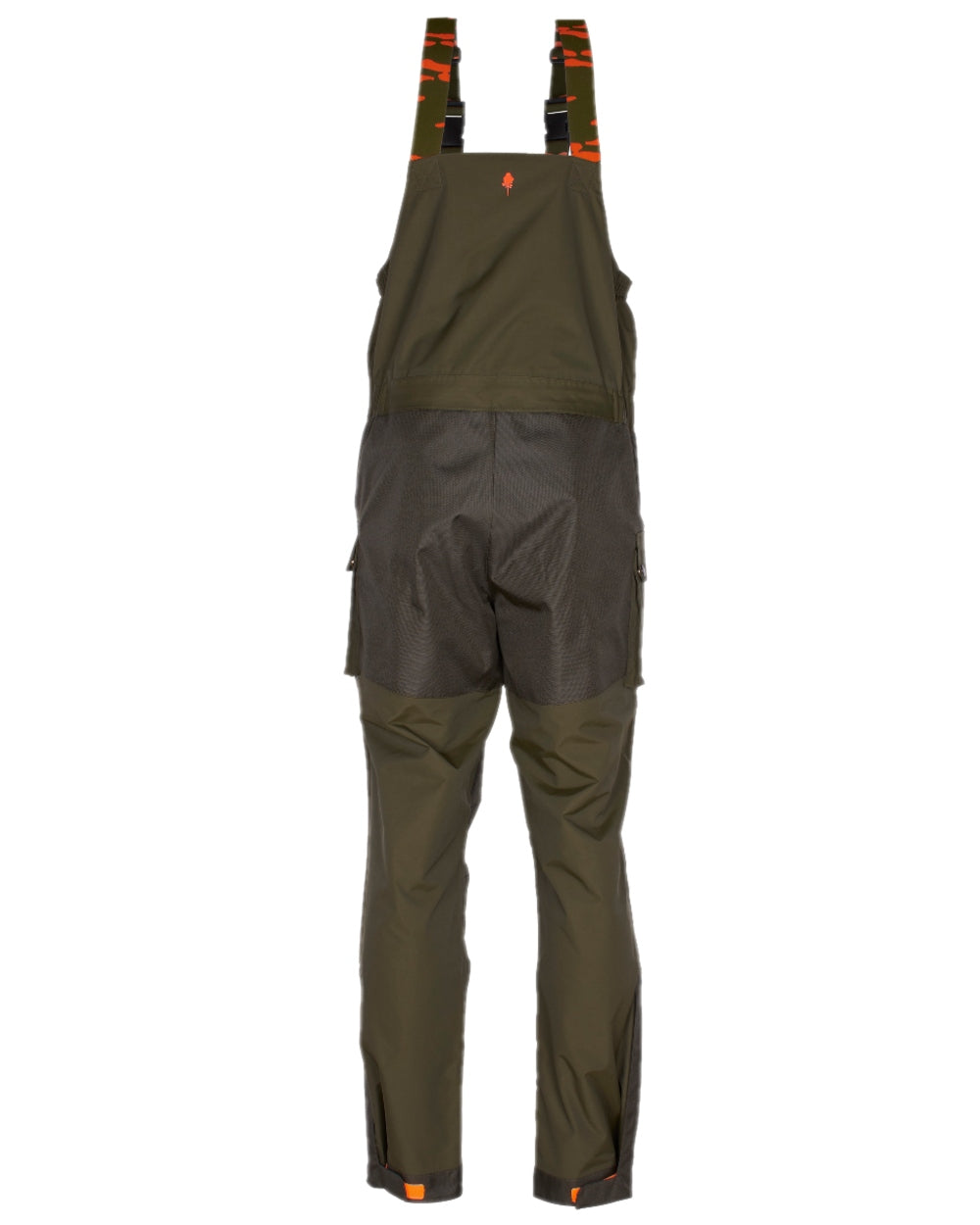 Green Dark Green Coloured Pinewood Mens Bolmen Fishing Bib Trousers on white background #colour_green-dark-green