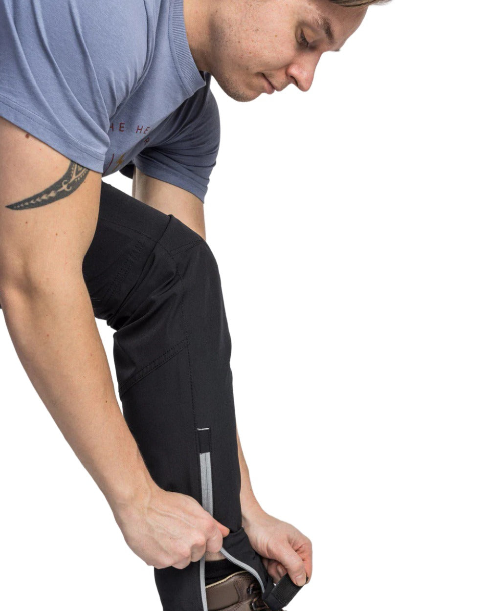 Black coloured Pinewood Mens Finnveden Trail Stretch Trousers on white background #colour_black