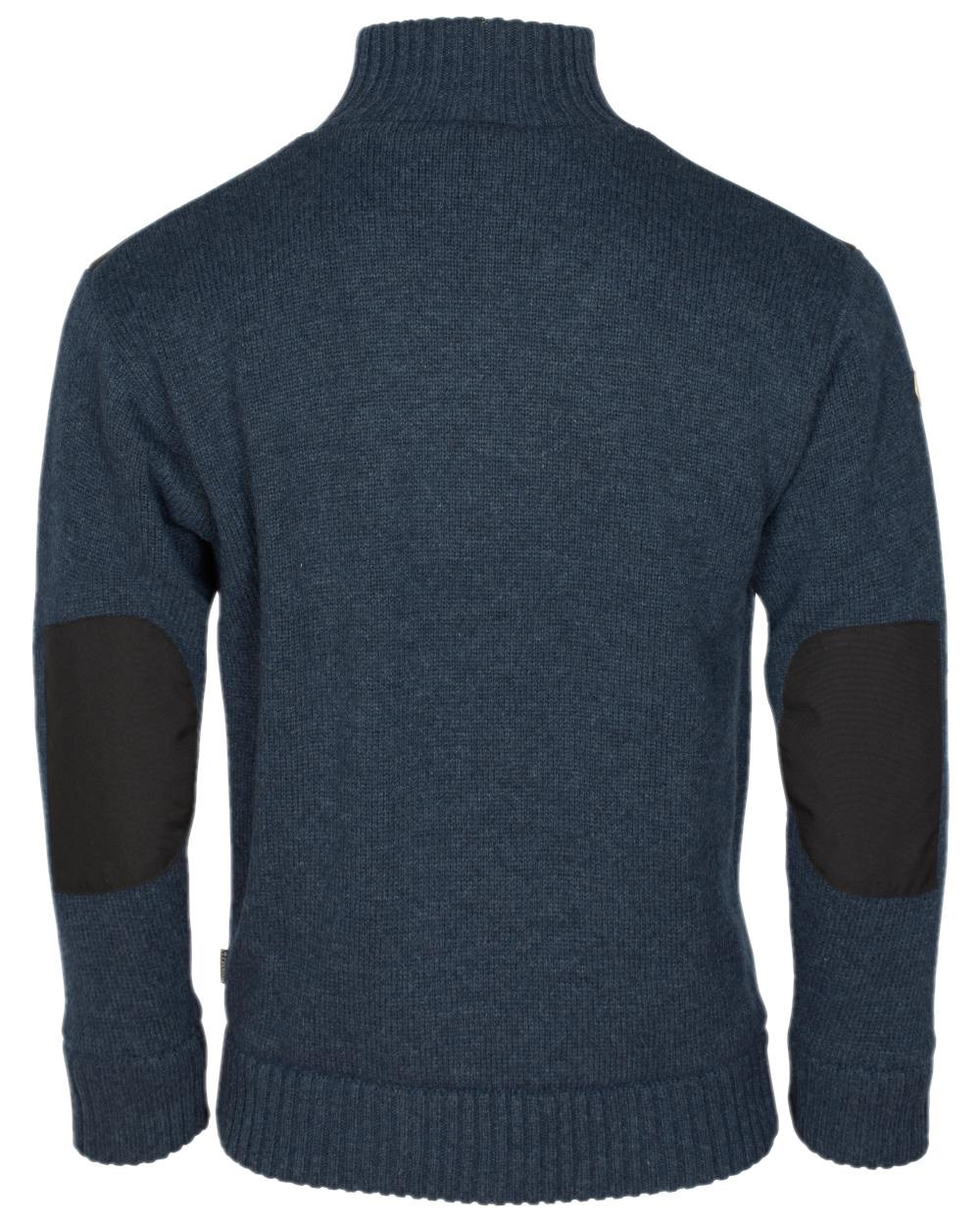 Dark Navy Mel Coloured Pinewood Mens Hurricane Sweater on white background #colour_dark-navy-mel