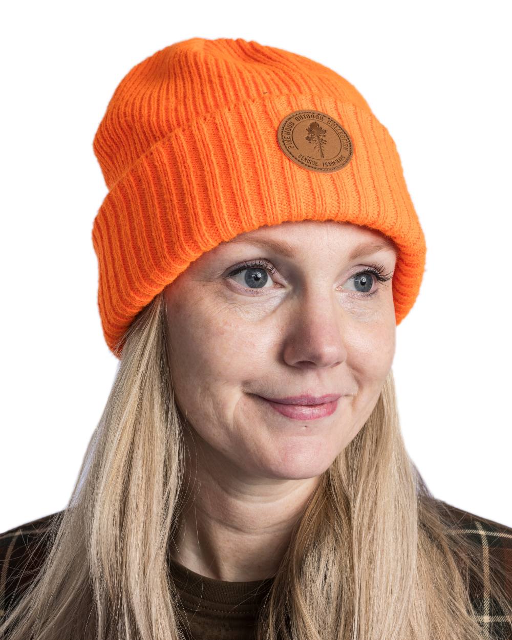 Orange Coloured Pinewood Windy Hat on white background #colour_orange