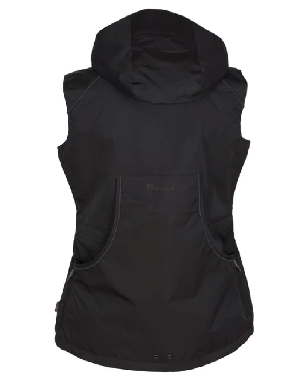 Black coloured Pinewood Womens Dog Sports Windblocker Vest on white background #colour_black