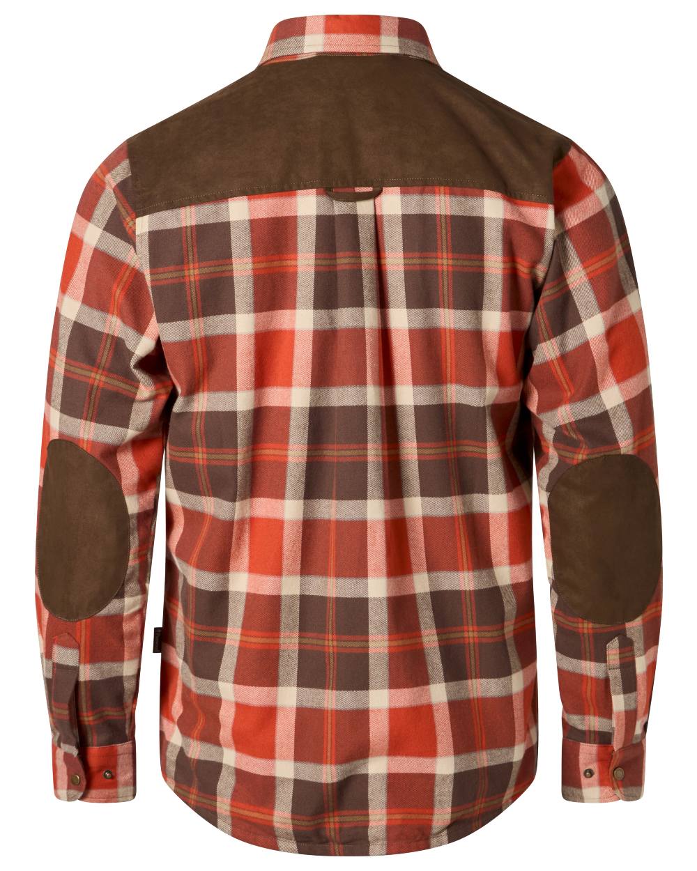 Orange Clay Dark Brown coloured Pinewood Womens Douglas Shirt on white background #colour_orange-clay-dark-brown