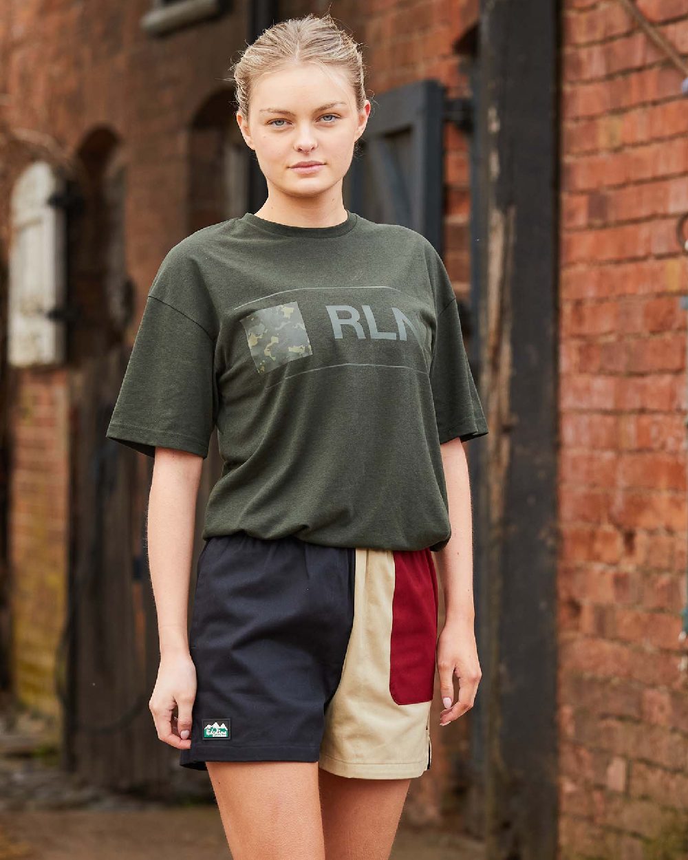 Black Multi coloured Ridgeline Backslider Shorts on outdoor background #colour_black-multi