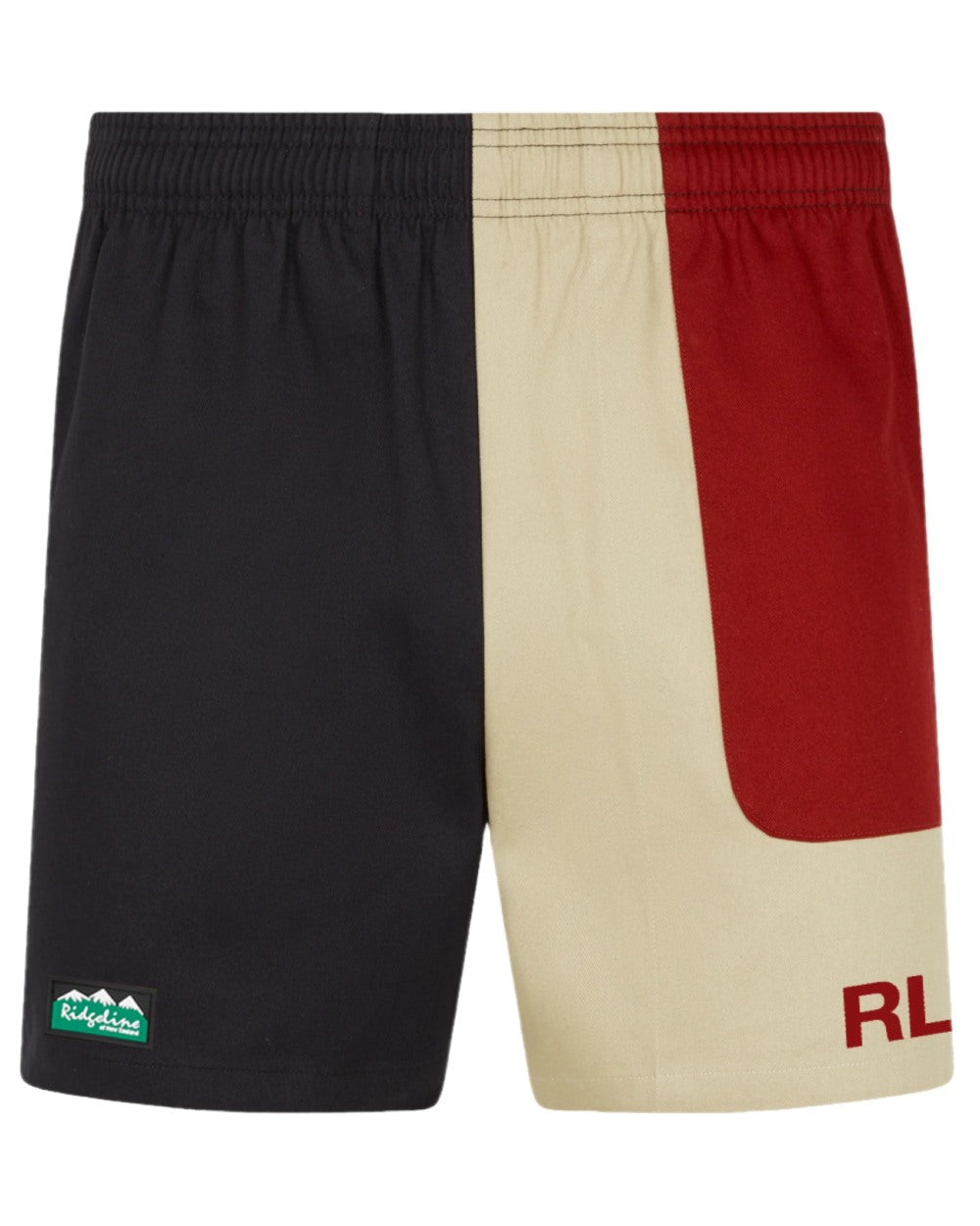 Black Multi coloured Ridgeline Backslider Shorts on white background #colour_black-multi
