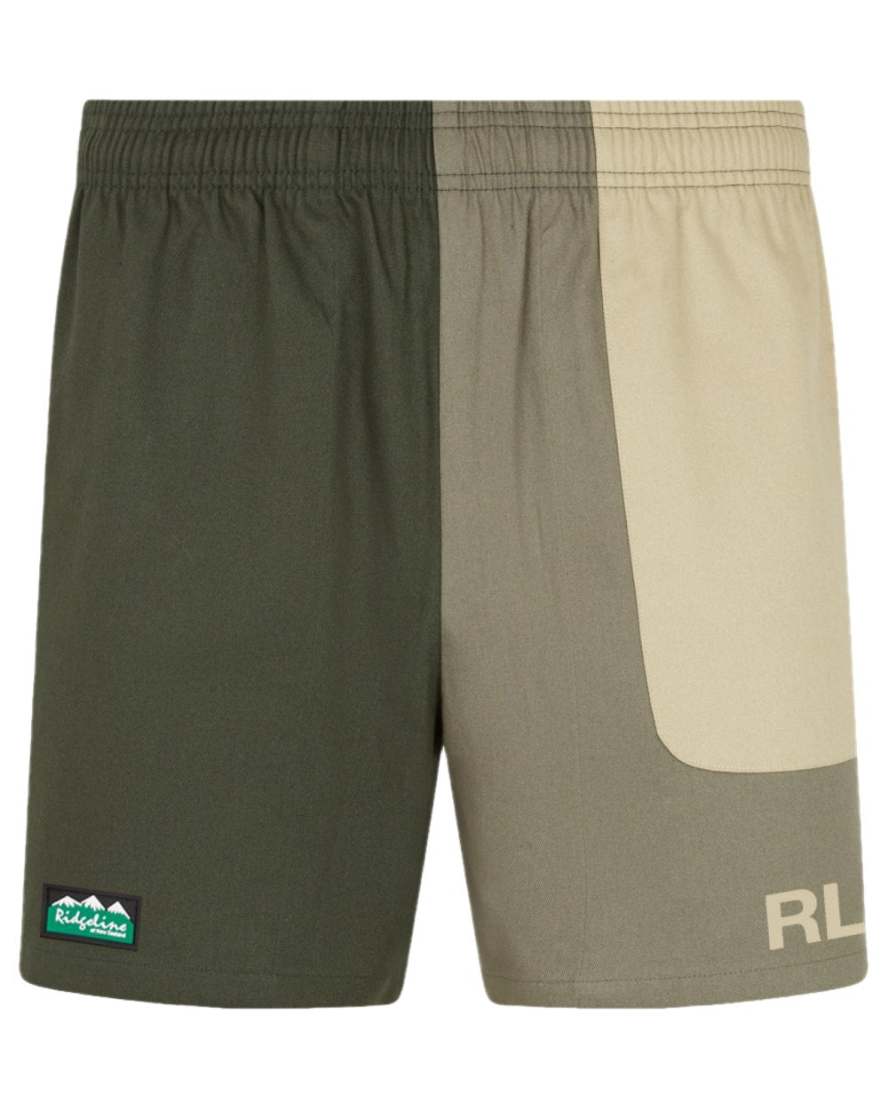 Olive Multi coloured Ridgeline Backslider Shorts on white background #colour_olive-multi