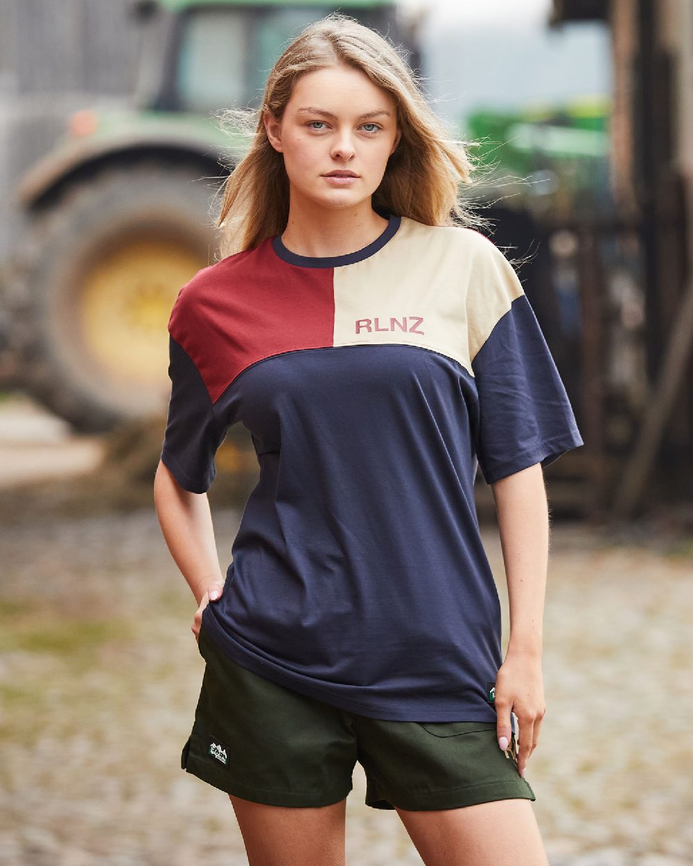 Navy Multi coloured Ridgeline Backslider T-Shirt on outdoor background #colour_navy-multi