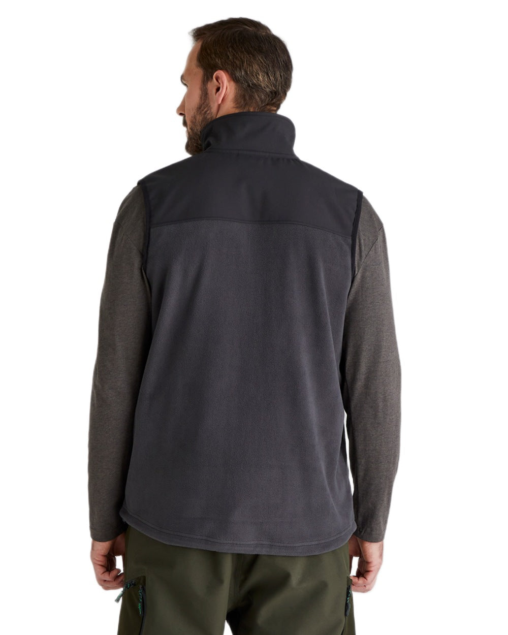 Shale coloured Ridgeline Hybrid Fleece Gilet on white background #colour_shale