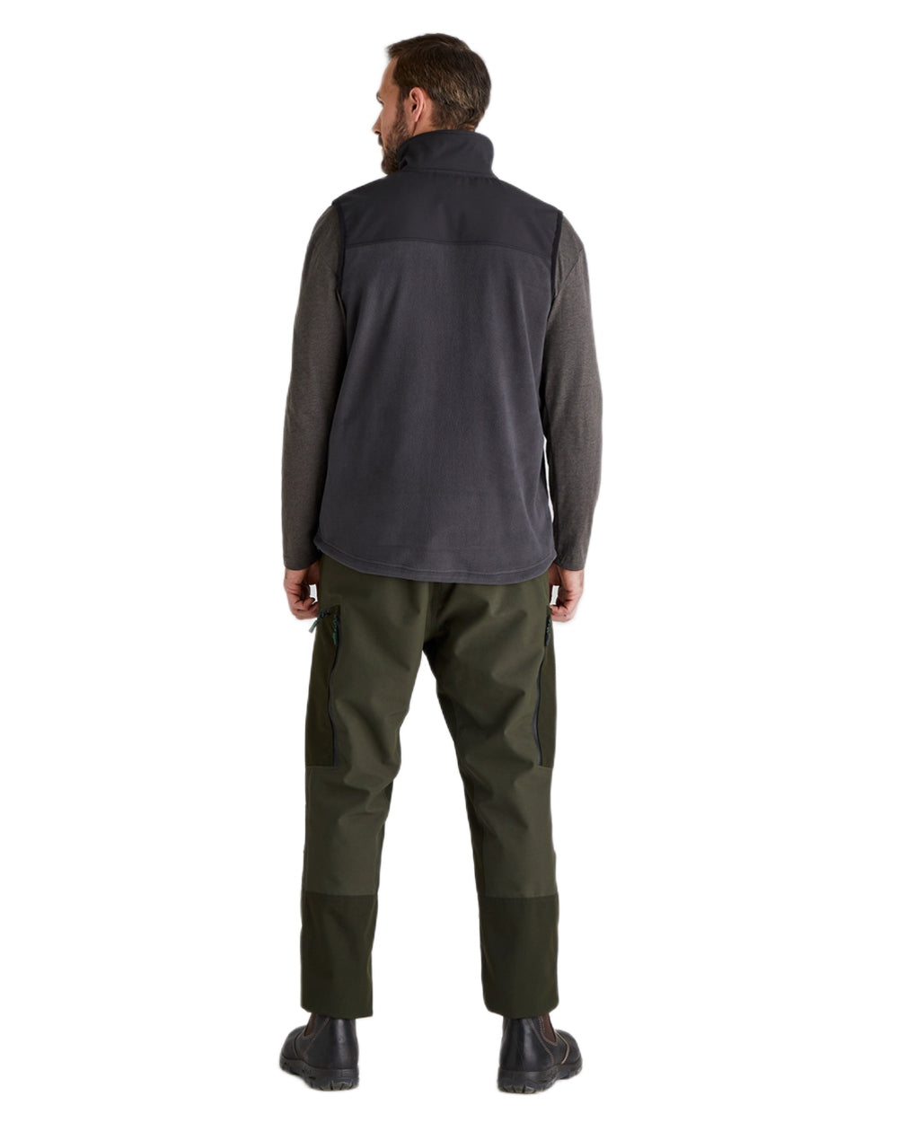 Shale coloured Ridgeline Hybrid Fleece Gilet on white background #colour_shale