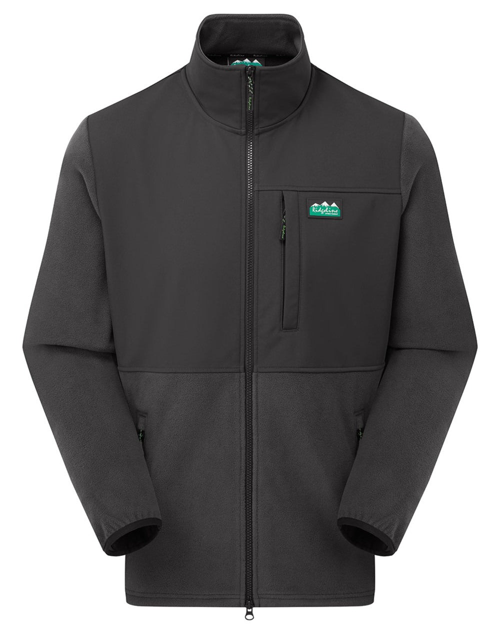 Shale coloured Ridgeline Hybrid Fleece Jacket on white background #colour_shale