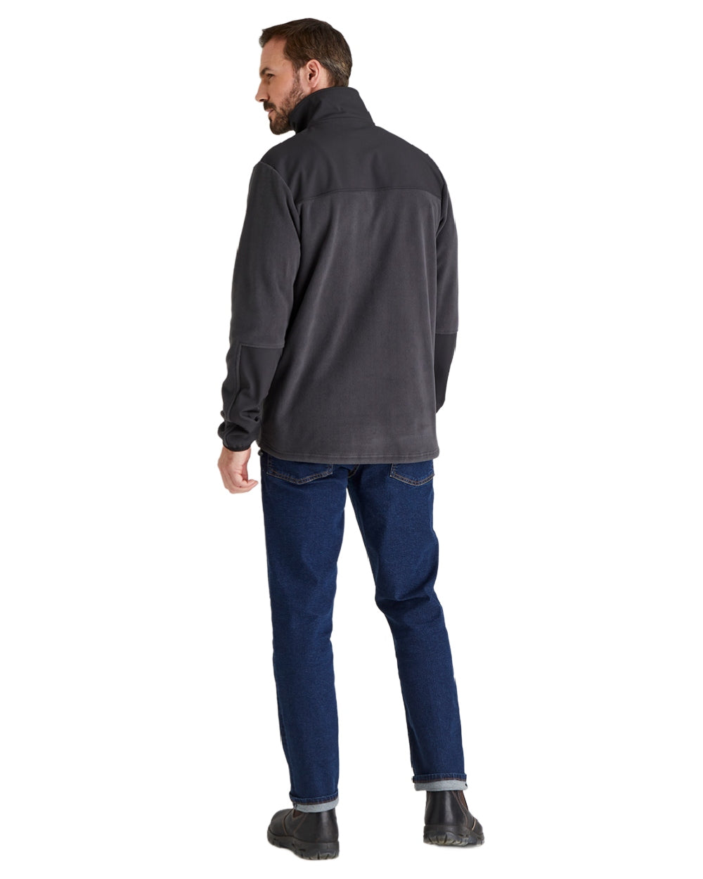 Shale coloured Ridgeline Hybrid Fleece Jacket on white background #colour_shale