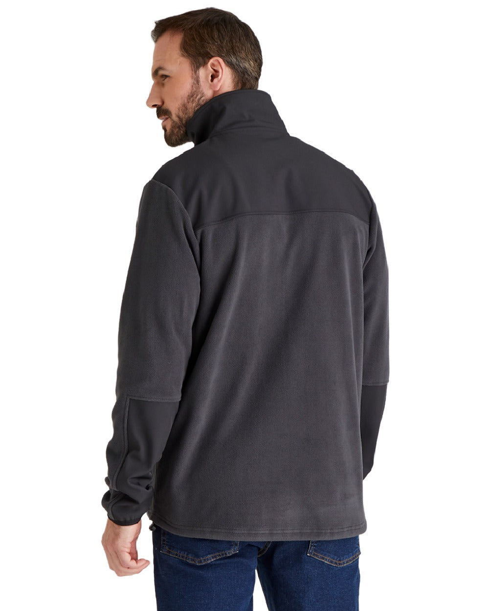 Shale coloured Ridgeline Hybrid Fleece Jacket on white background #colour_shale