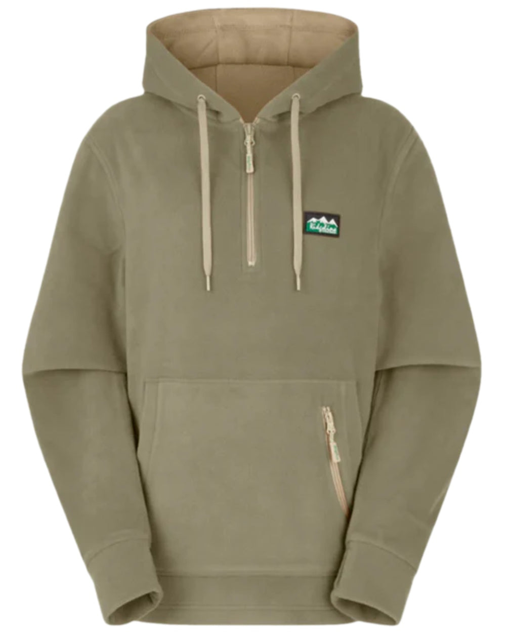 Khaki Green Coloured Ridgeline Ladies Ballistic Hoodie on white background #colour_khaki-green