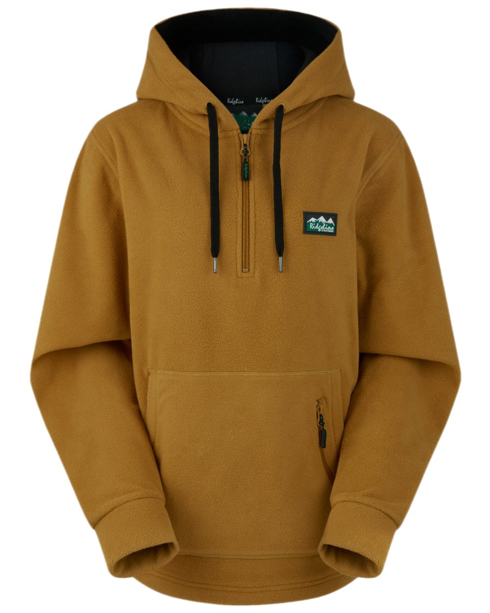 Ochre Coloured Ridgeline Ladies Ballistic Hoodie on white background #colour_ochre