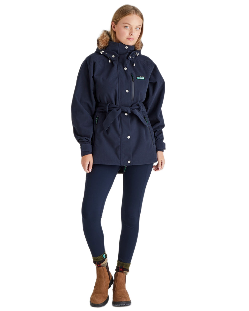 Navy Coloured Ridgeline Ladies Monsoon Nordic Jacket on white background #colour_navy