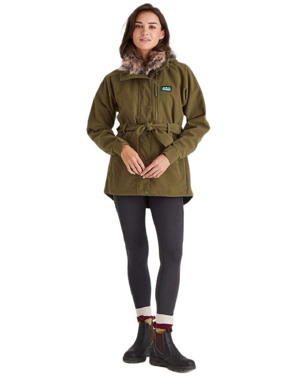 Teak Coloured Ridgeline Ladies Monsoon Nordic Jacket on white background #colour_teak