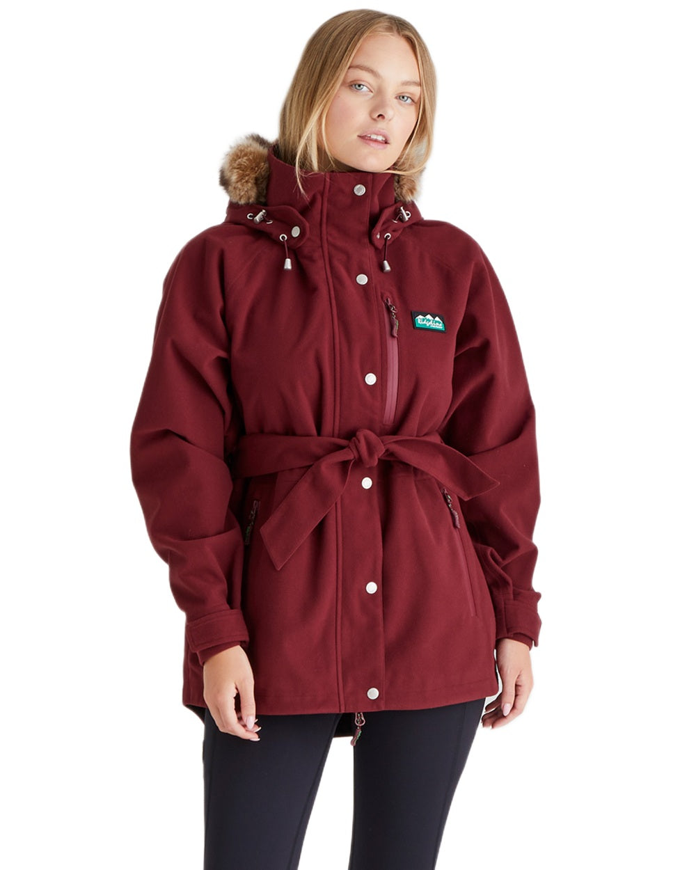 Winter Berry Coloured Ridgeline Ladies Monsoon Nordic Jacket on white background #colour_winter-berry