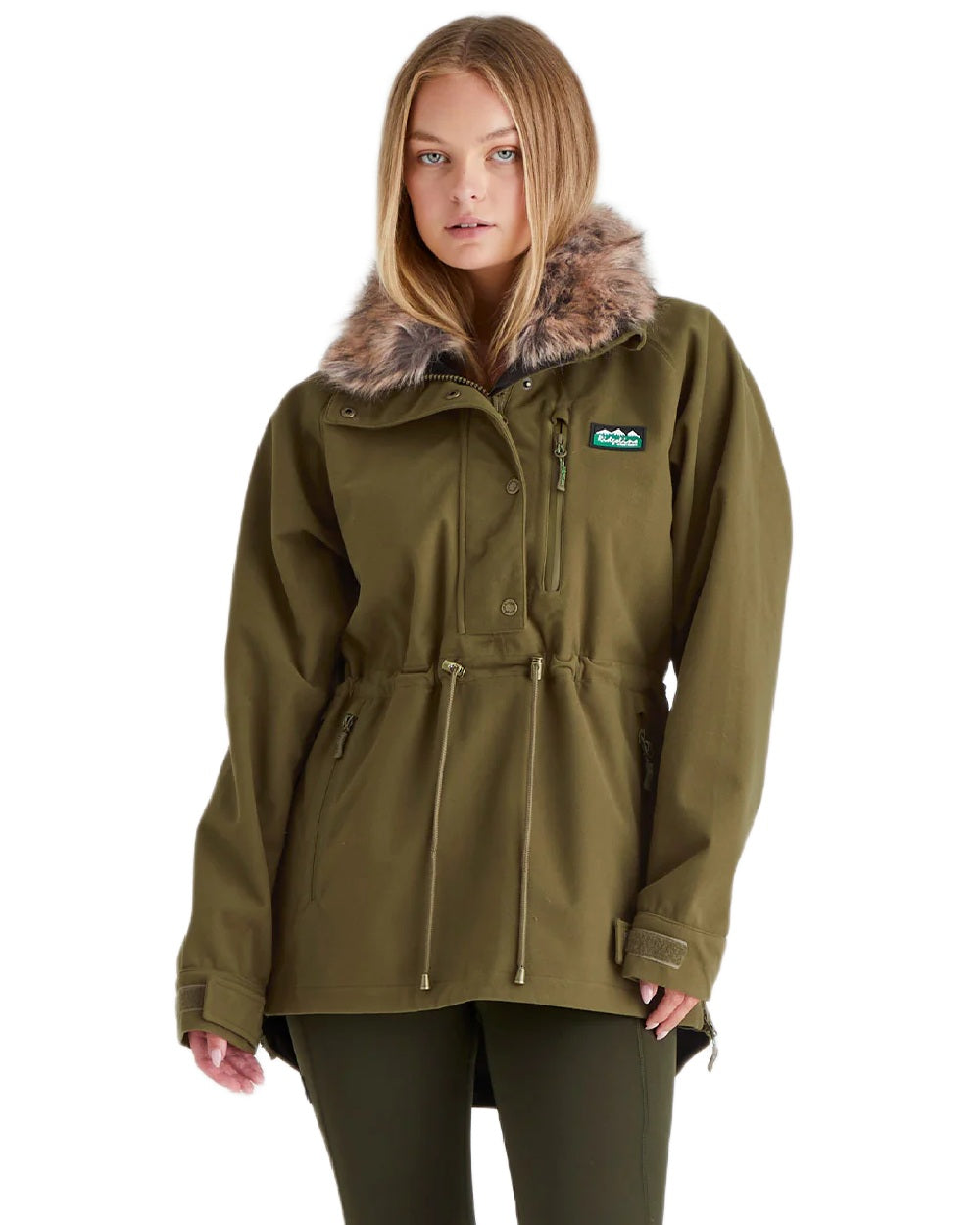 Teak Coloured Ridgeline Ladies Monsoon Nordic Smock on white background #colour_teak