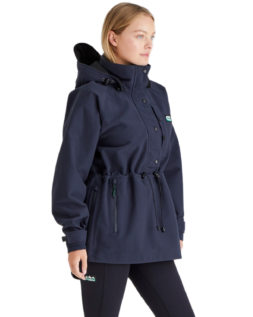 Navy Coloured Ridgeline Ladies Monsoon Waterproof Smock on white background #colour_navy