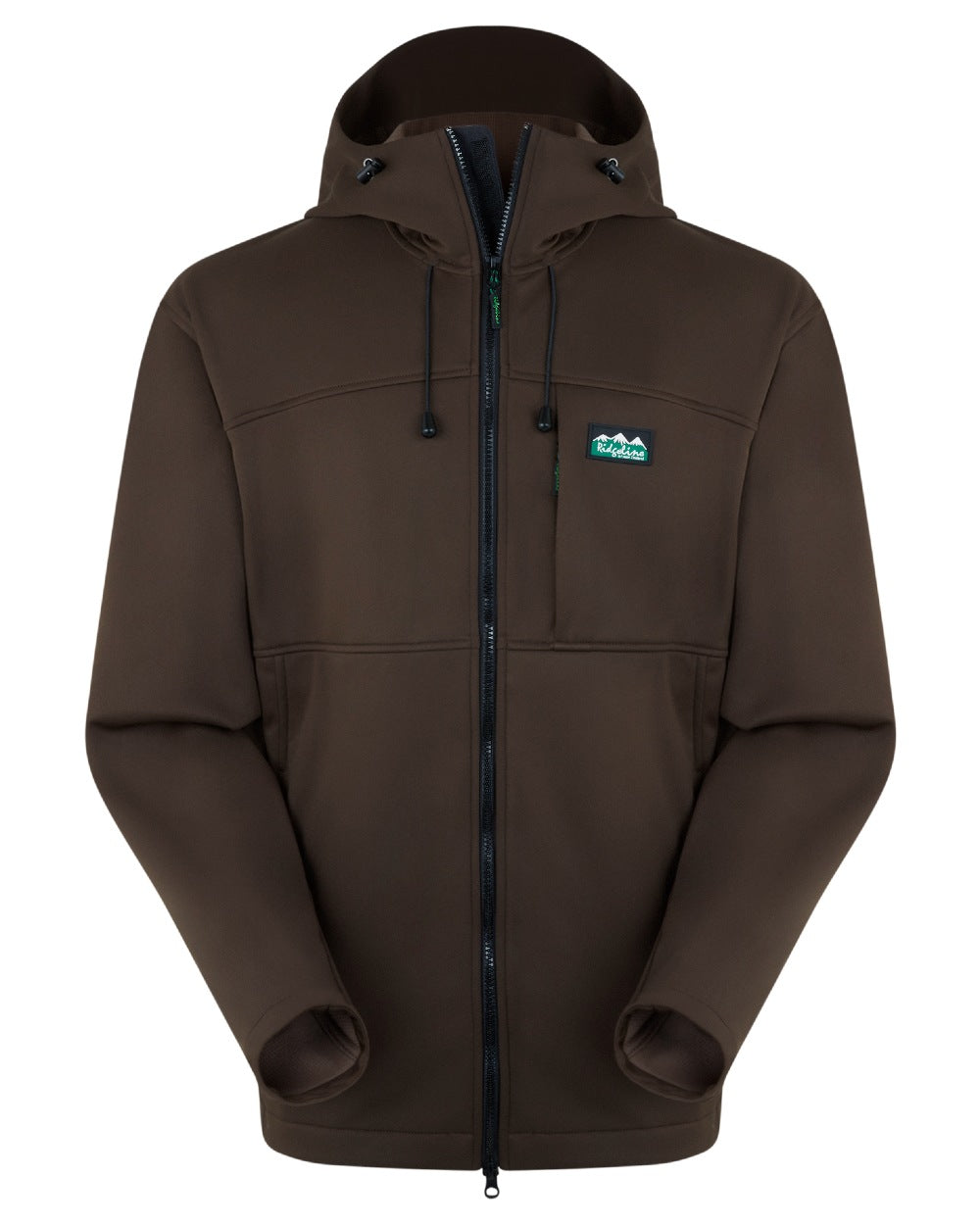 Bark coloured Ridgeline Mens Gradient Jacket on white background #colour_bark