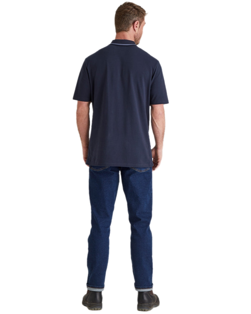 Navy Coloured Ridgeline Mens Kilworth Polo Shirt on white background #colour_navy