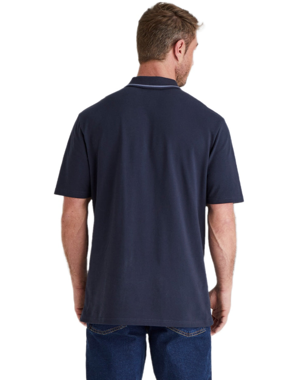 Navy Coloured Ridgeline Mens Kilworth Polo Shirt on white background #colour_navy