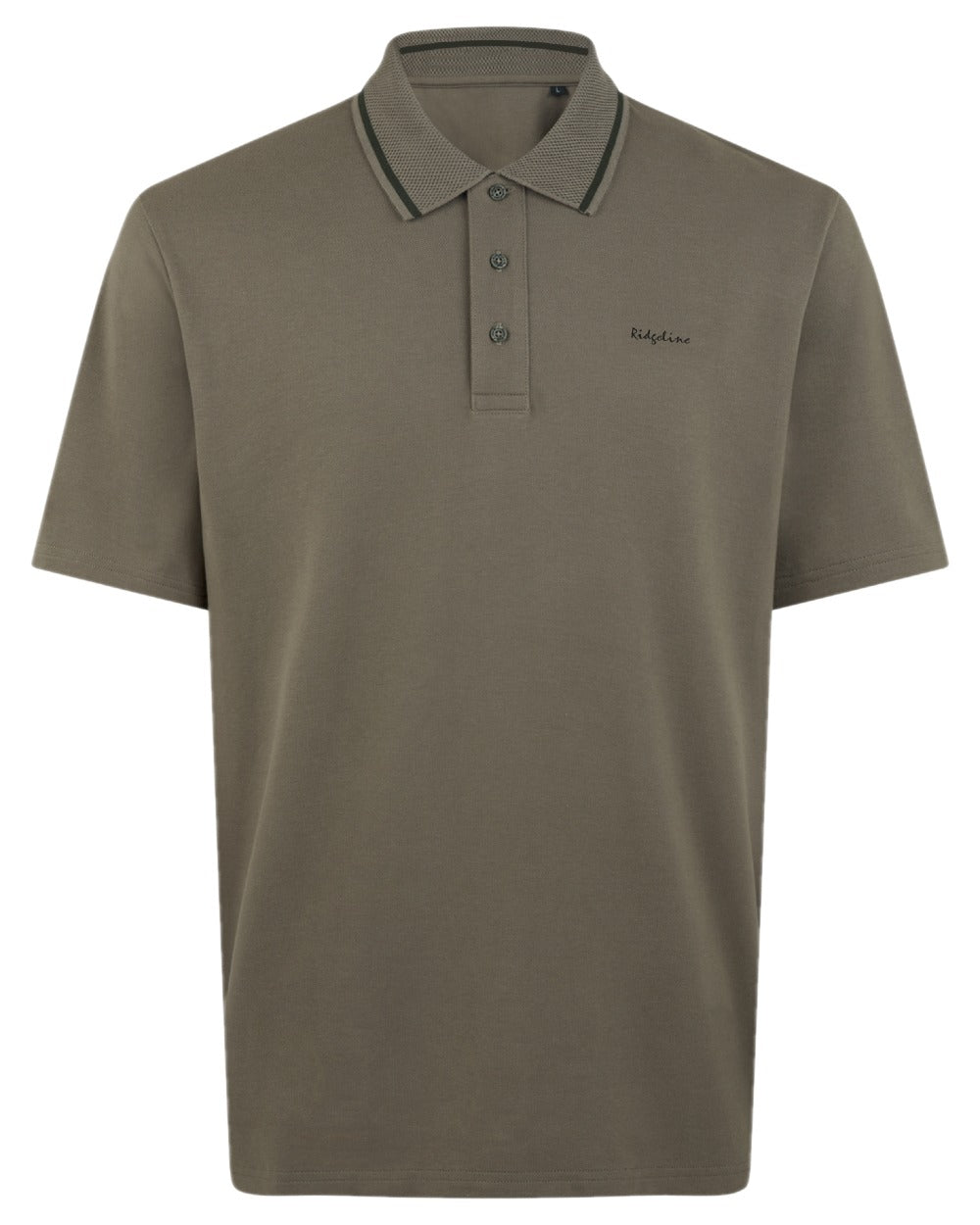 Olive coloured Ridgeline Mens Kilworth Polo Shirt on white background #colour_olive