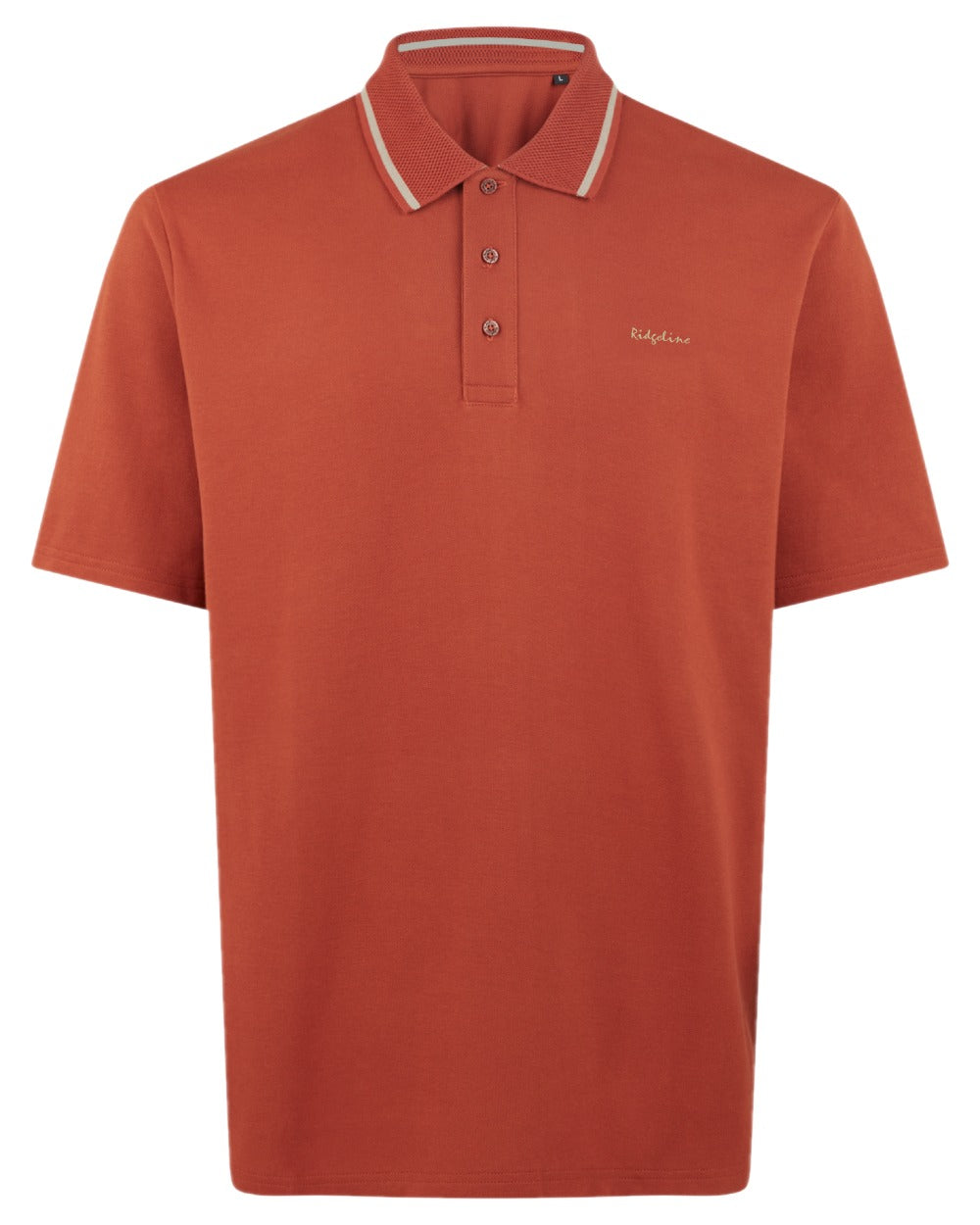 Russet coloured Ridgeline Mens Kilworth Polo Shirt on white background #colour_russet