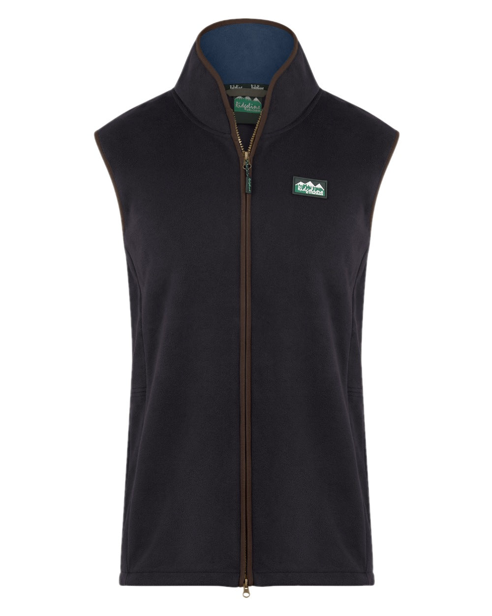 Navy coloured Ridgeline Mens Kodiak Gilet on white background #colour_navy