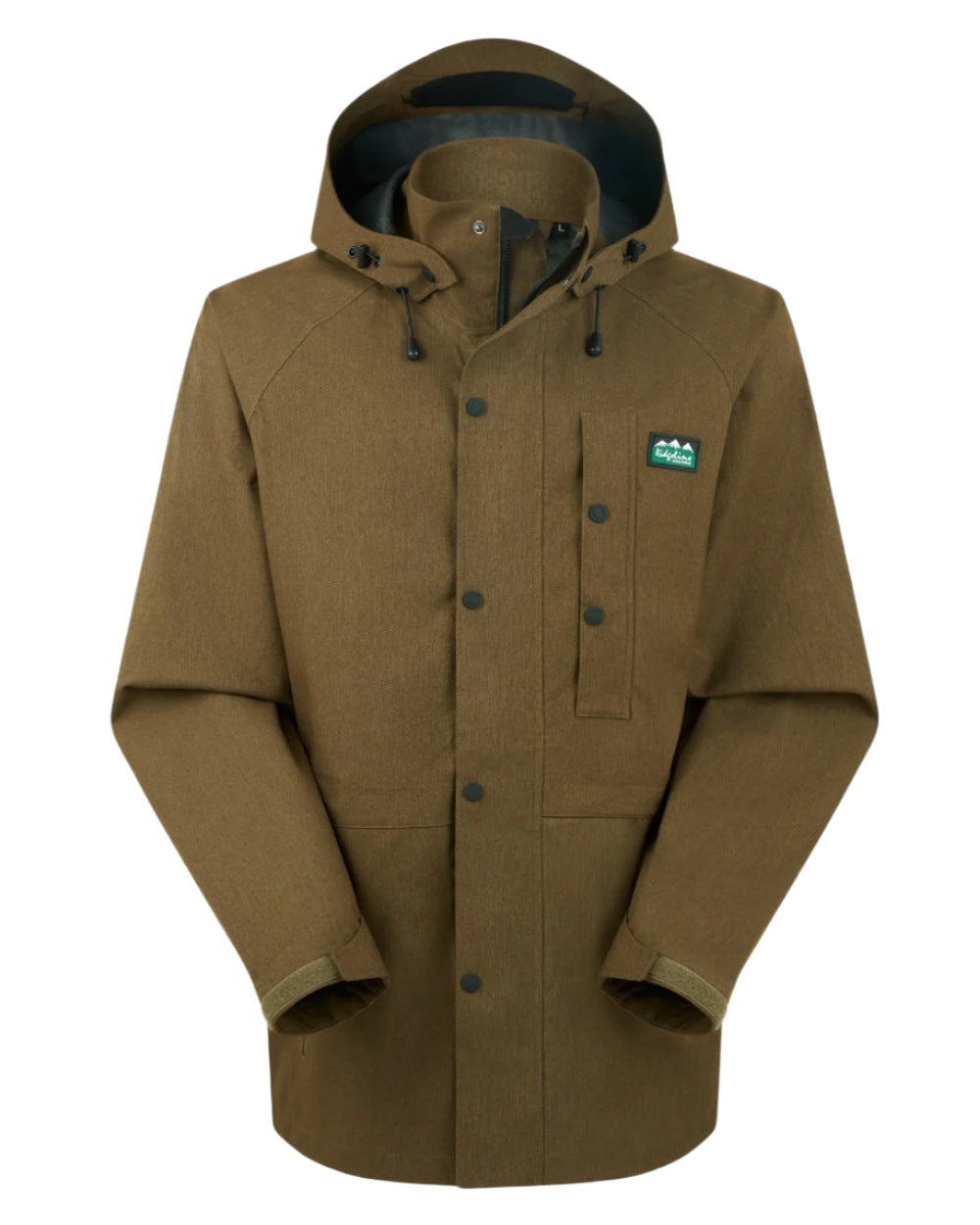 Teak coloured Ridgeline Mens Monsoon Light Jacket on white background #colour_teak