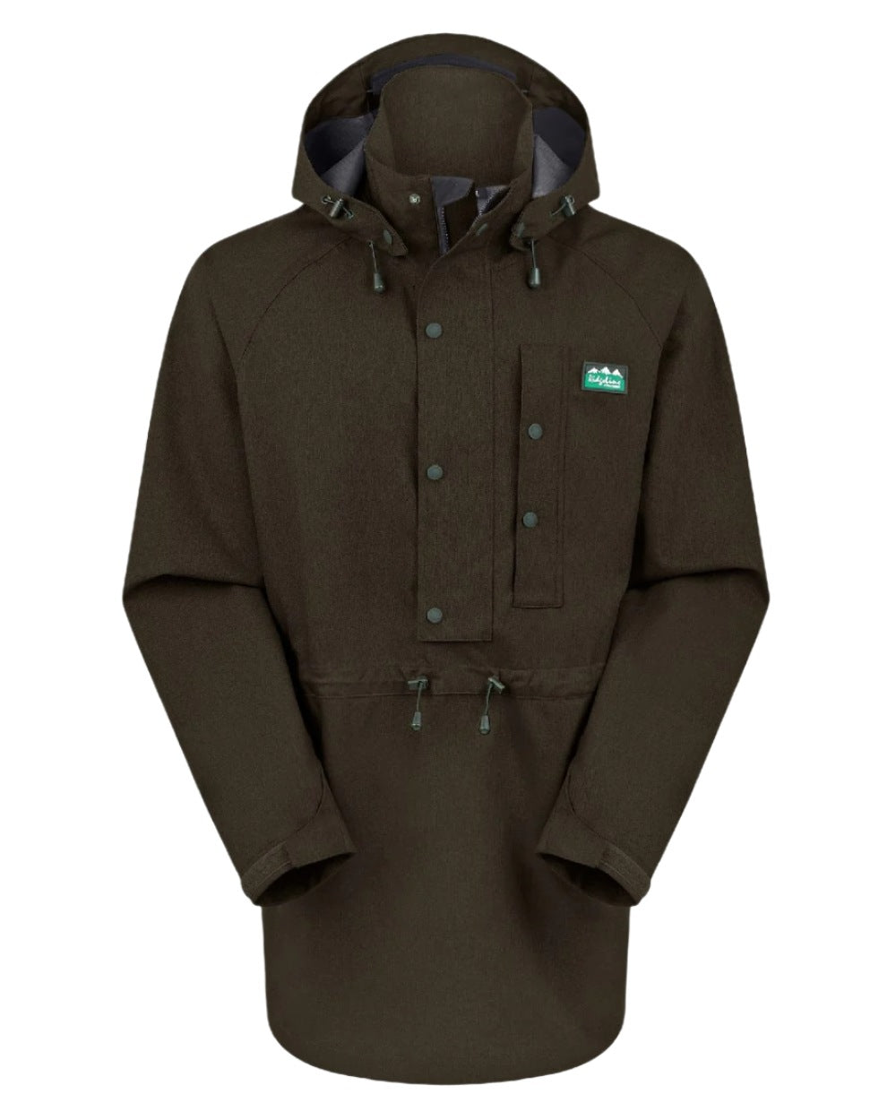Deep Forest Marl coloured Ridgeline Mens Monsoon Light Smock on white background #colour_deep-forest-marl