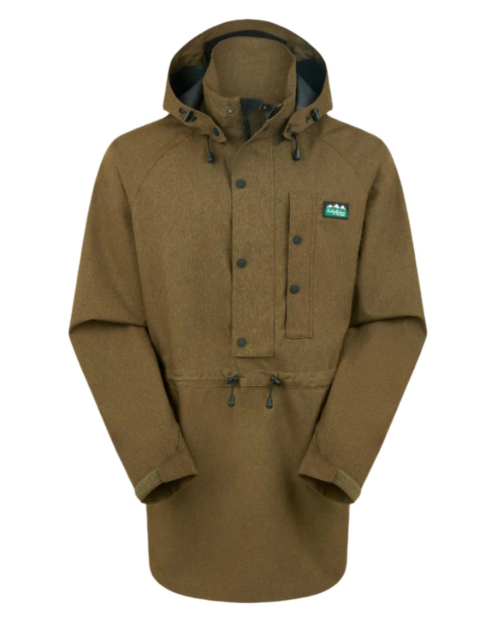 Teak coloured Ridgeline Mens Monsoon Light Smock on white background #colour_teak