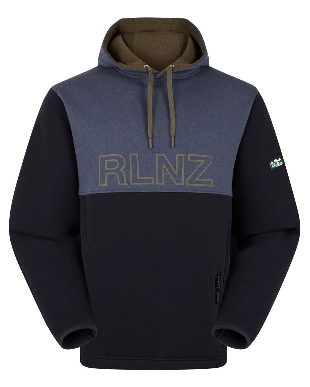 Navy coloured Ridgeline Mens South Island Hoodie on white background #colour_navy