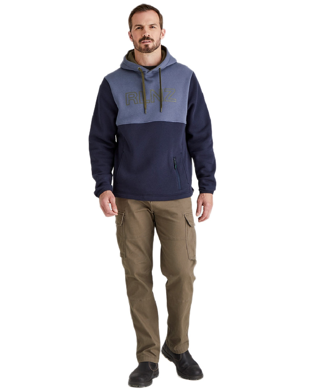Navy coloured Ridgeline Mens South Island Hoodie on white background #colour_navy