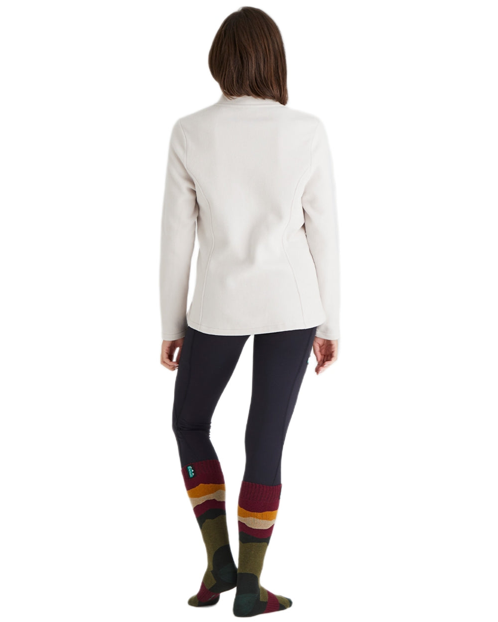 Berry Stripes Coloured Ridgeline Merino Wool Full Length Socks on white background #colour_berry-stripes
