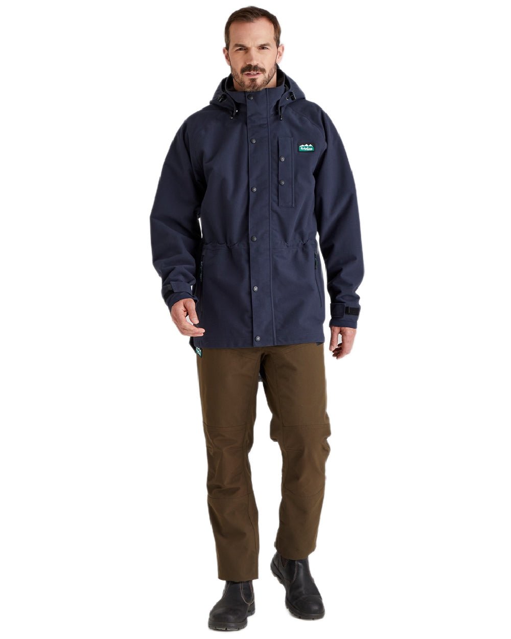 Navy Coloured Ridgeline Monsoon Classic Jacket On A White Background #colour_navy