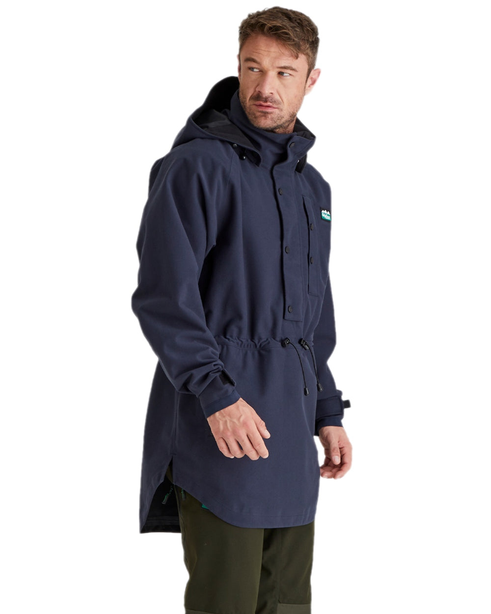 Navy Coloured Ridgeline Monsoon Classic Waterproof Smock on white background #colour_navy