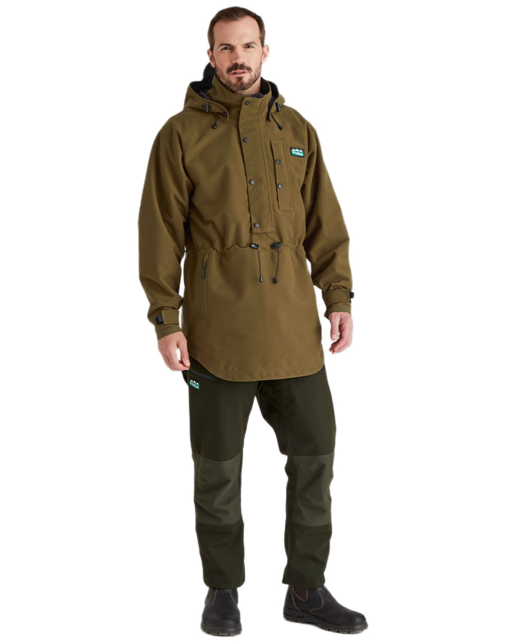 Teak Coloured Ridgeline Monsoon Classic Waterproof Smock on white background #colour_teak