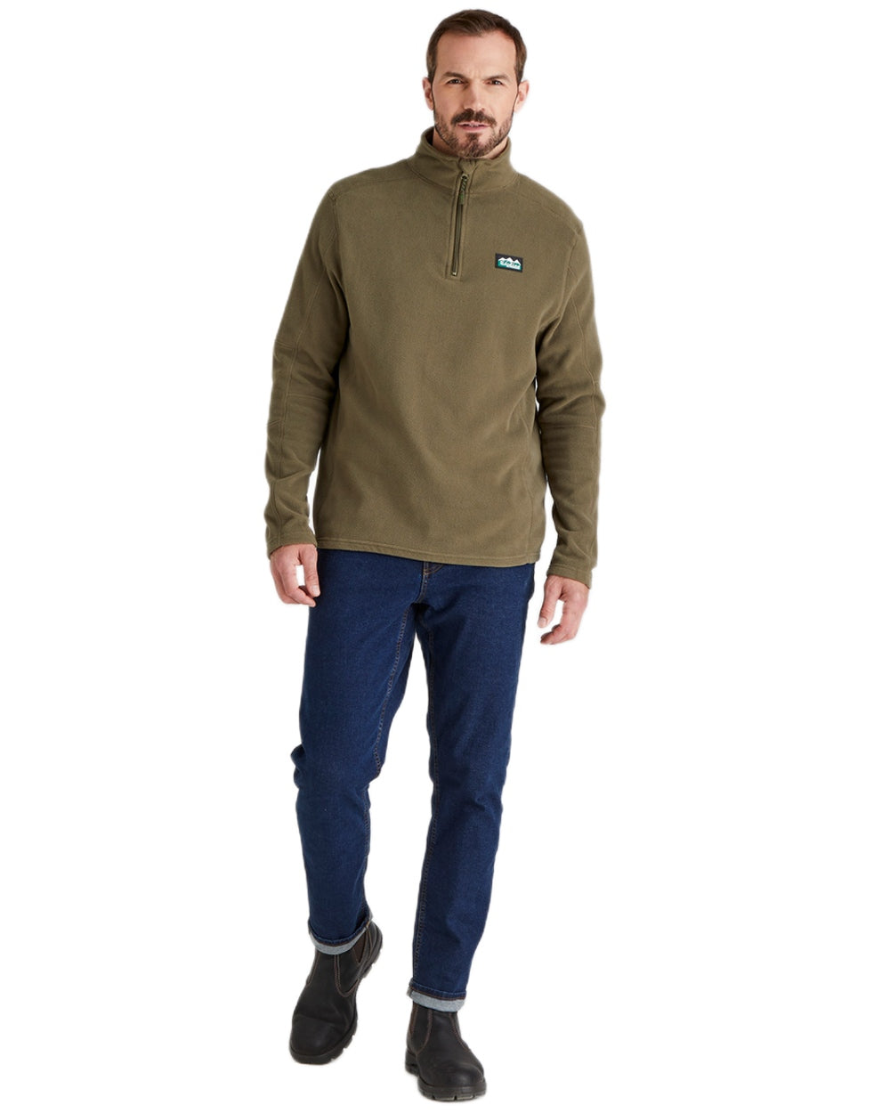 Ivy Green Coloured Ridgeline Narvik Fleece on white background #colour_ivy-green