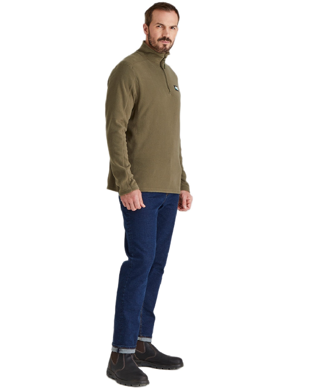 Ivy Green Coloured Ridgeline Narvik Fleece on white background #colour_ivy-green